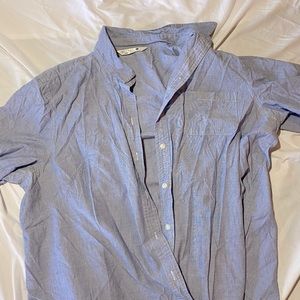 3/4 sleeve light blue button up